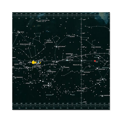 Space CSM-TEC Apollo 11 Star Chart Map Galaxy Wall Art Canvas Print 24X24 In