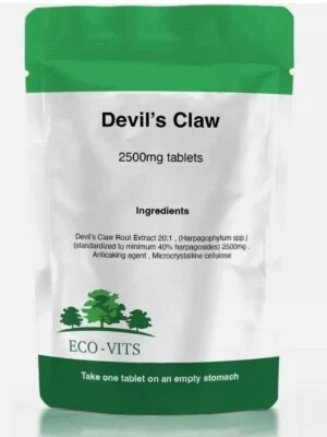 ECO-VITS Devils Claw 2500mg Tablets – Joint Health & Inflammation Relief Support