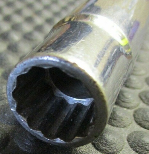 GENUINE SNAP ON USA S181 SAE 1/2" DRIVE DEEP 12 POINT CHROME SOCKET. 9/16. - Picture 3 of 6
