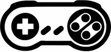 SNES retro controller vinyl sticker decal U Choose Color