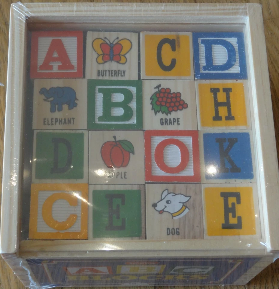 ABC Wooden Alphabet Blocks set of 48 Letters Numbers Pictures Words Schylling AB - Image 3 of 3