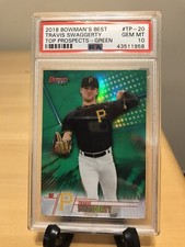 TRAVIS SWAGGERTY ROOKIE 2018 BOWMAN'S BEST TOP PROSPECTS GREEN SP /99 PSA GEM 10