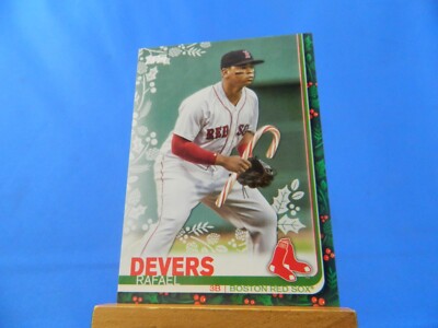 Rafael Devers Topps Holiday 2019 Variation with Candy Cane HW36