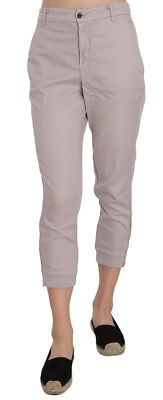 DONDUP Pants Gray Mid Waist Skinny Cropped Capri Trousers s. IT42/US8/M RRP $250