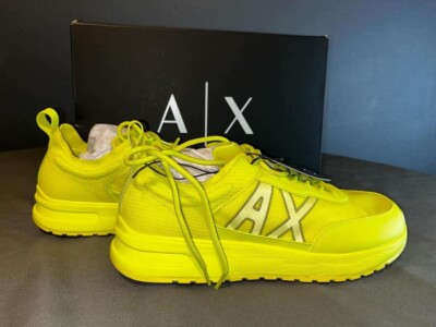 Armani Exchange A/X Men's Fashion Sneakers XUX208 XV811 Yellow Size 10 US