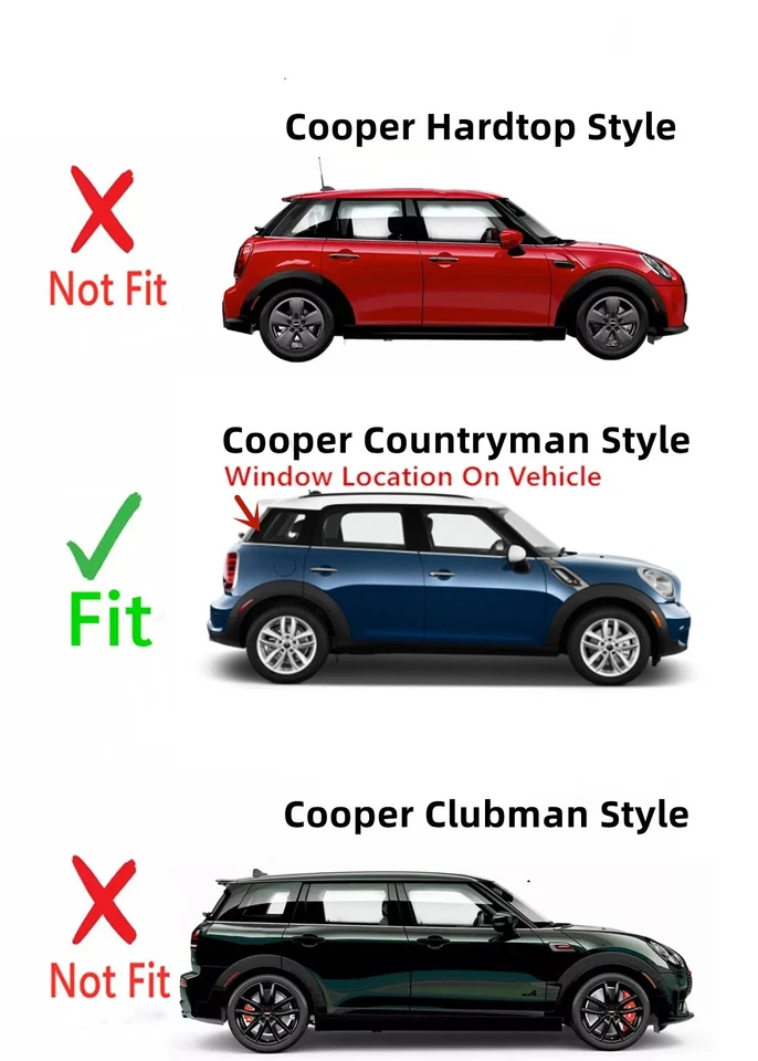 Fits 2011-2016 Mini Cooper Countryman Rear Back Window Glass Heated Foto 4 de 4
