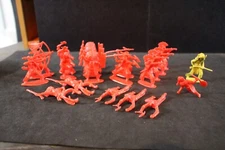 Vintage Toy Figures 2" tall - Indians - All Red - Some have weapons damaged