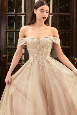 LACE OFF THE SHOULDER A-LINE DRESS CDCD961