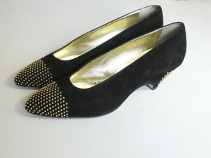 black shoes with gold studs