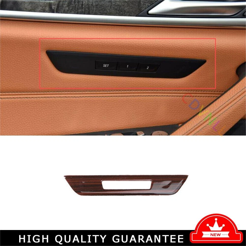 Seat Memory Button Frame Cover Trim 1* For BMW 5 Series 2018-2021 Red Wood Grain