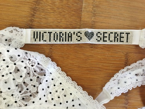 Victoria's Secret Rhinestones Shine Strap Lacie Bikini Panty Polka Dots S Nwt - Picture 10 of 10