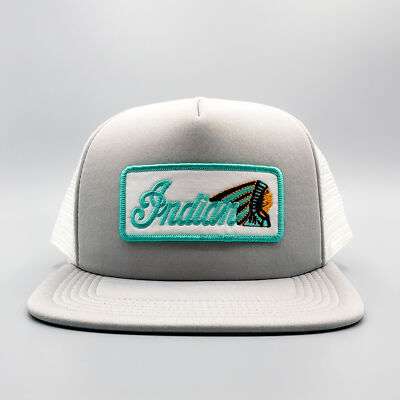 Indian Motorcycles Retro Vint Style Flat Brim Cap Embroidered Patch Trucker Hat il_fullxfull.6714004225_k113.jpg main image 3