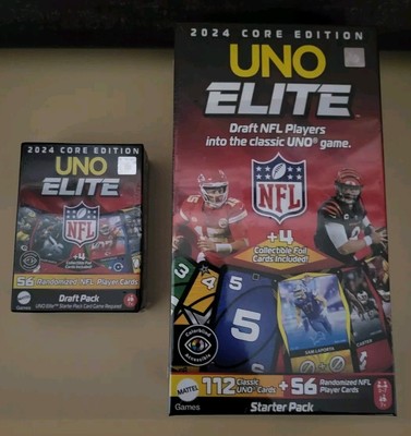 HOT 2024 Uno Elite NFL Starter Pack & 1 Draft Pack Factory Sealed 8 Foil Cards