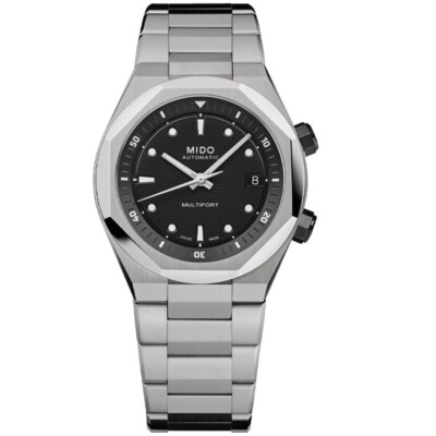 Mido Multifort 8 Two Crowns 40mm Black Dial Steel Men's Watch M0475071105100