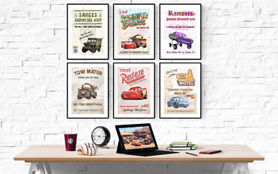 Disney Cars Reise Poster 6er Set Drucke Bilder Wandbilder Poster