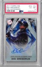 2017 Topps Fire Didi Gregorius Fire Autograph PSA 6