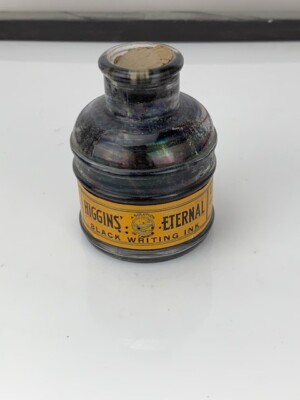 Higgins Eternal Black Writing Ink 2 oz Size 54 x 72 mm  USA (e395)