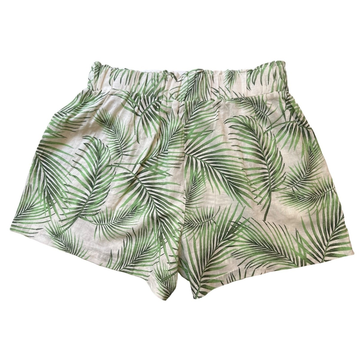 Women's Sigrid Olsen Palm Print Linen Blend Shorts High