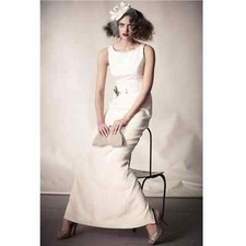 Anthropologie BHLDN x Prenite Bouvier Column Silk Wedding Dress $1000 Sz 6