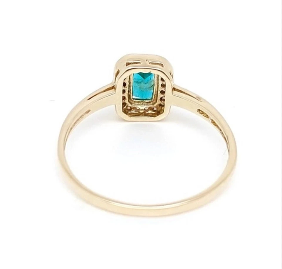 Bague en or jaune 14 carats - émeraude 0.8ct  - diamant 0.26ct - Photo 3/4