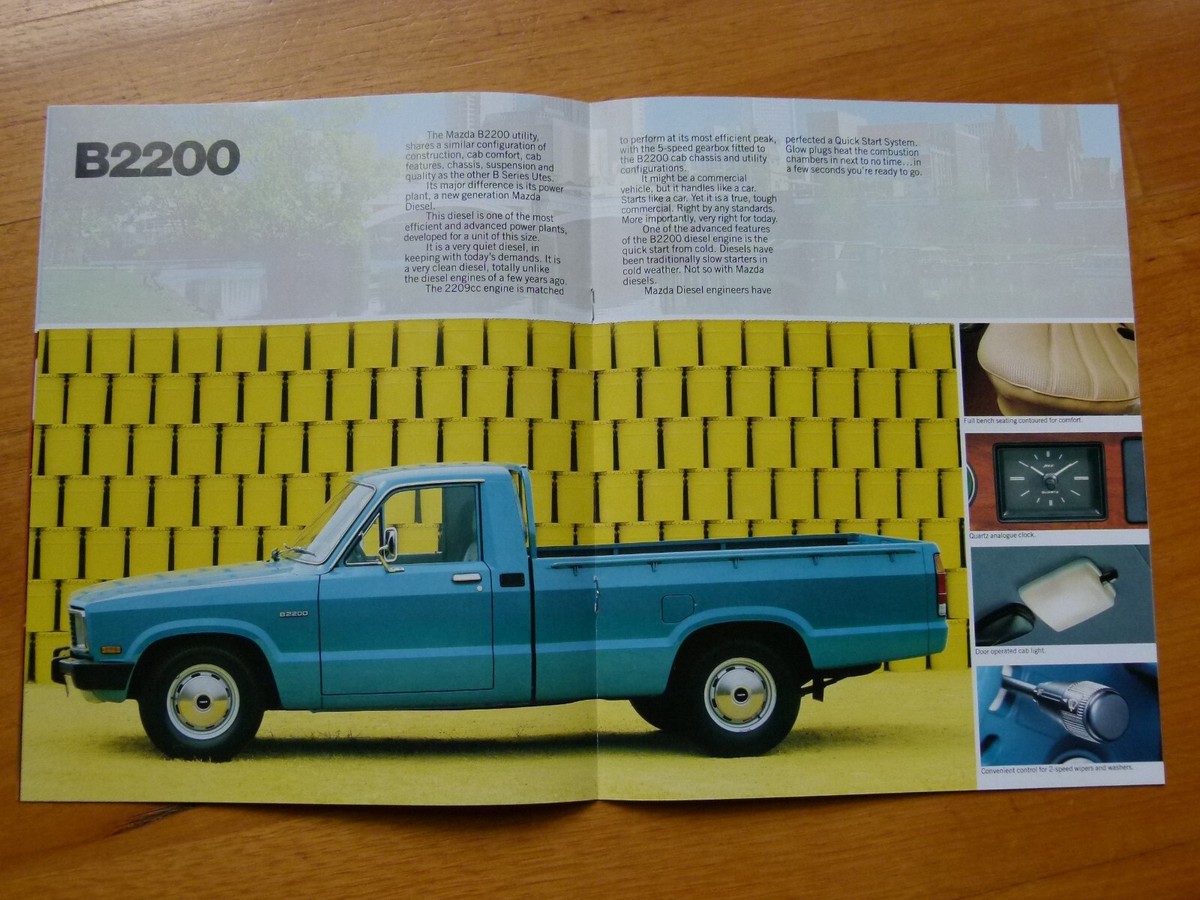 MAZDA B SERIES B2000 & B2200 UTES & CAB CHASSIS 12 PAGE BROCHURE