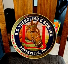 1940'S YUENGLING'S BEER 12" METAL HORSE TRAY DG YUENGLING BREWING POTTSVILLE PA