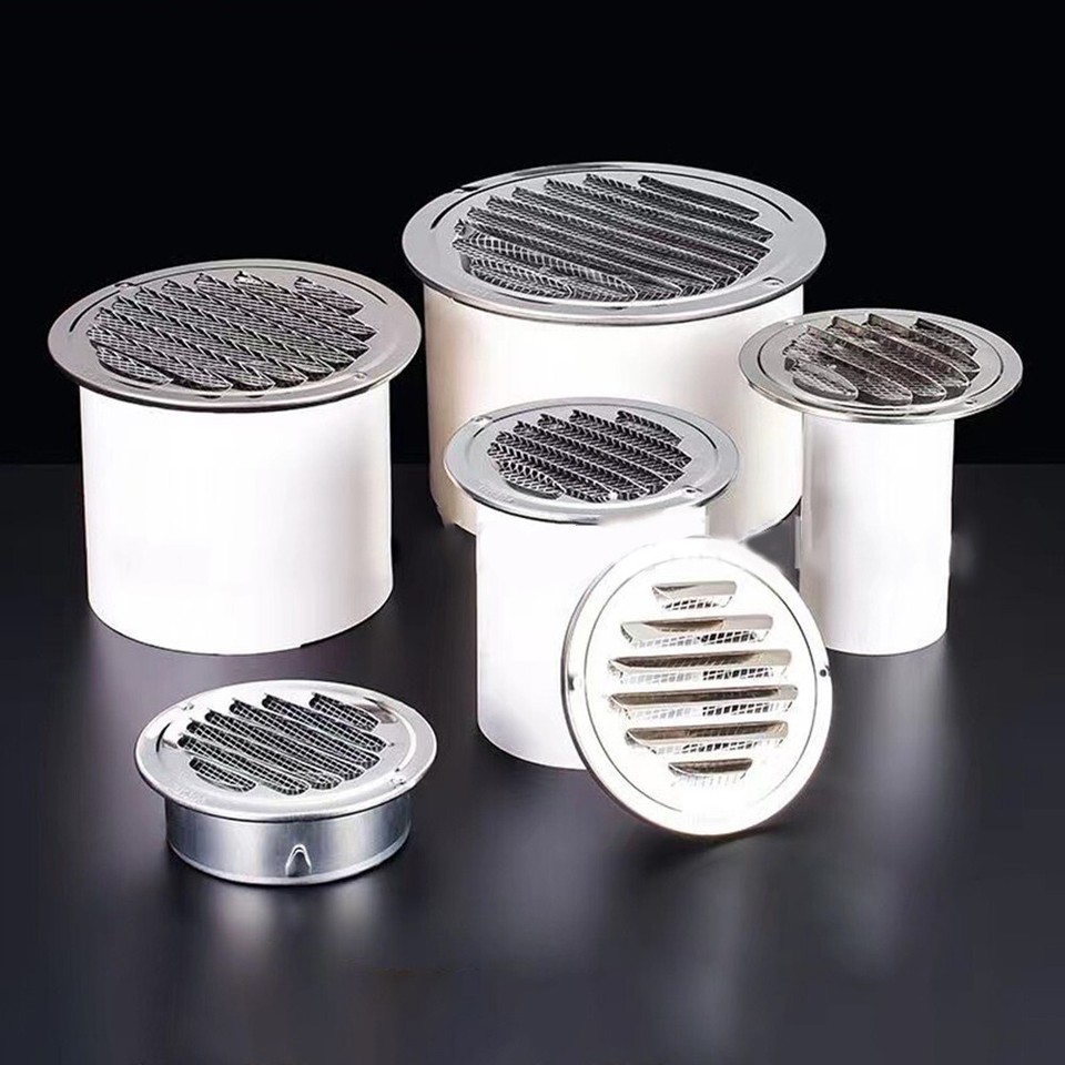 Fine Mesh Fresh Air Duct Ventilation Vent Grille Round Stainless Steel