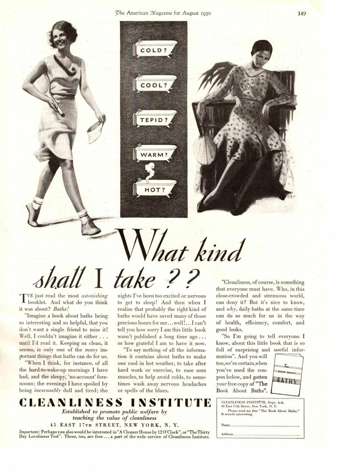 The Book About Baths - very unusual guide to bathing 1931