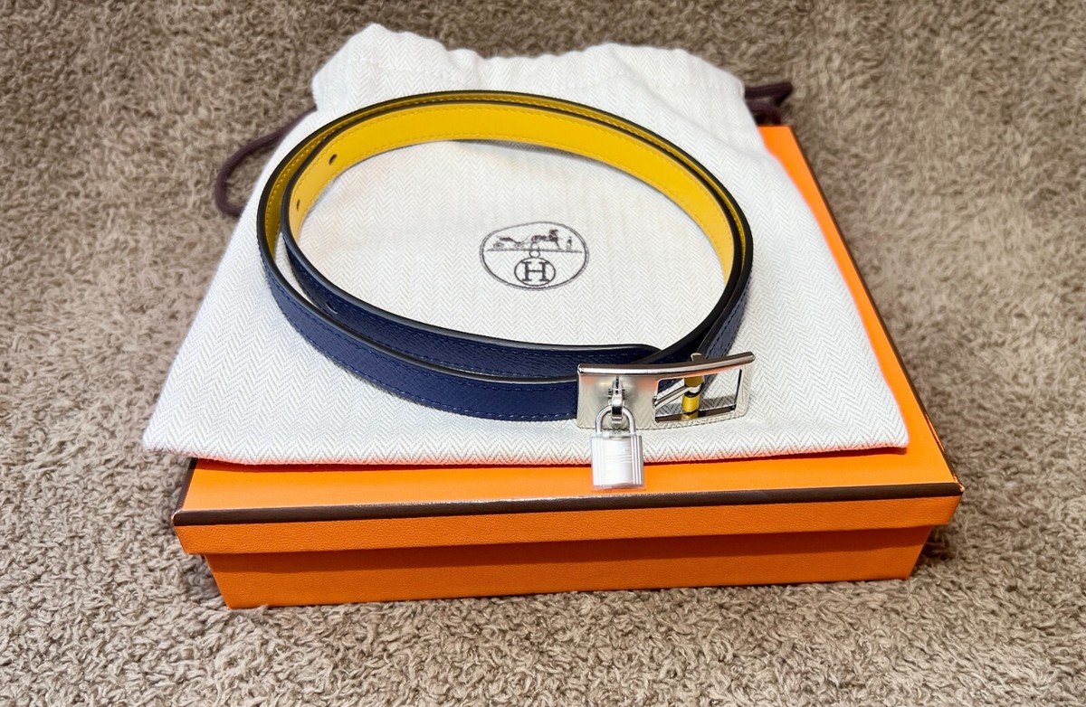 Hermès Réversible Lucky 15 lock belt Hermès // 2022 Reversible Orange Field Lucky 15 Belt – VSP  main image 2