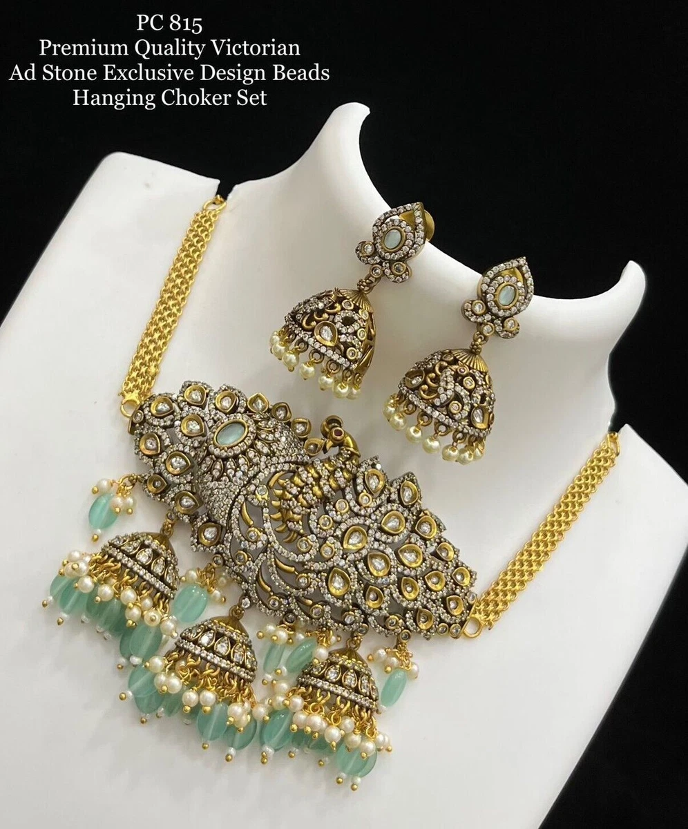 Indian Jewelry New Bollywood Bridal Hanging Choker Necklace Fashion Set AG 113