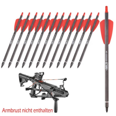 FOR-HUNTER 12X Archery Armbrust Pfeile Carbon Bolzen für Ek Archery Adder Cobra System 7,5"