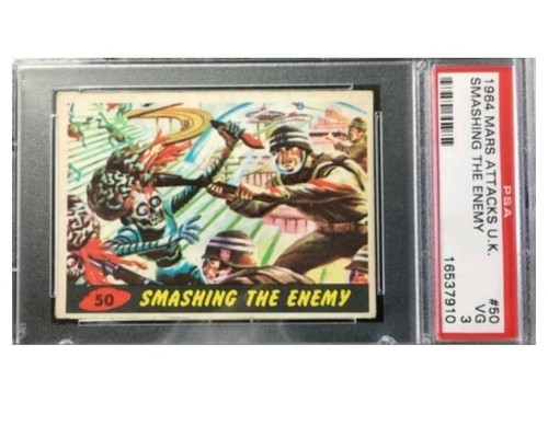 1962 Topps Mars Attacks #50 Smashing the Enemy — PSA 3
