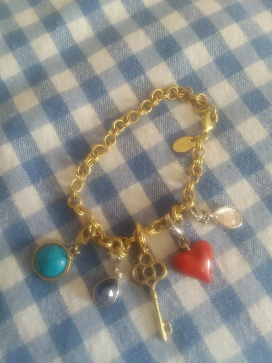 lia sophia charm bracelet with 5 charms vintage