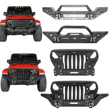 Off-road Front Bumper W Winch Plate For 2018-2026 Jeep Wrangler Jl Gladiator Jt