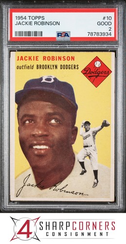 1954 TOPPS #10 JACKIE ROBINSON DODGERS HOF PSA 2 | eBay