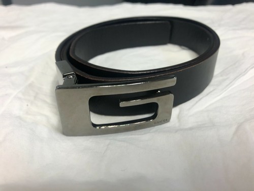 GUCCI G QUADRATO Fibbia Cintura in Pelle | eBay