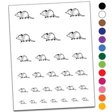 Cute Chubby Opossum Walking Temporary Tattoo Water Resistant Set