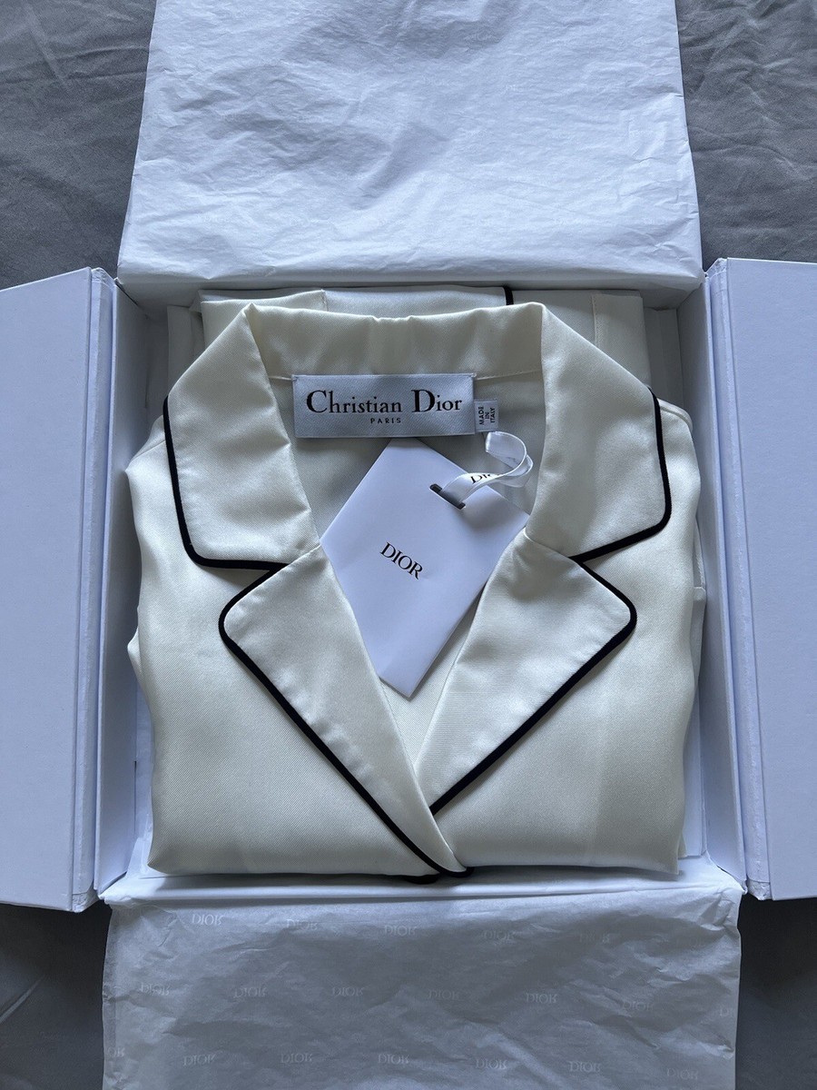 Christian Dior Chez Moi Short-Sleeve Shirt Blue and White Toile De