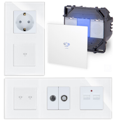 Touch Sensor Lichtschalter Steckdosen Wechselschalter WLAN Glas UP Luxus-Time