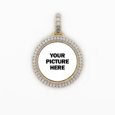 10k Solid Gold Diamond Spinning Picture Pendant