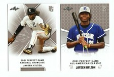 (2) JAYDEN HYLTON 2021 LEAF PERFECT GAME 1ST PRINTED ROOKIE CARD LOT! MINT!