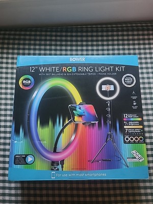 Bower 12-inch LED White & RGB Ring Light Studio Kit w/ Special Effects & Tripod