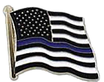 Pack of 12 USA Blue Line Wavy Flag Bike Motorcycle Hat Cap Lapel Pin HP6153