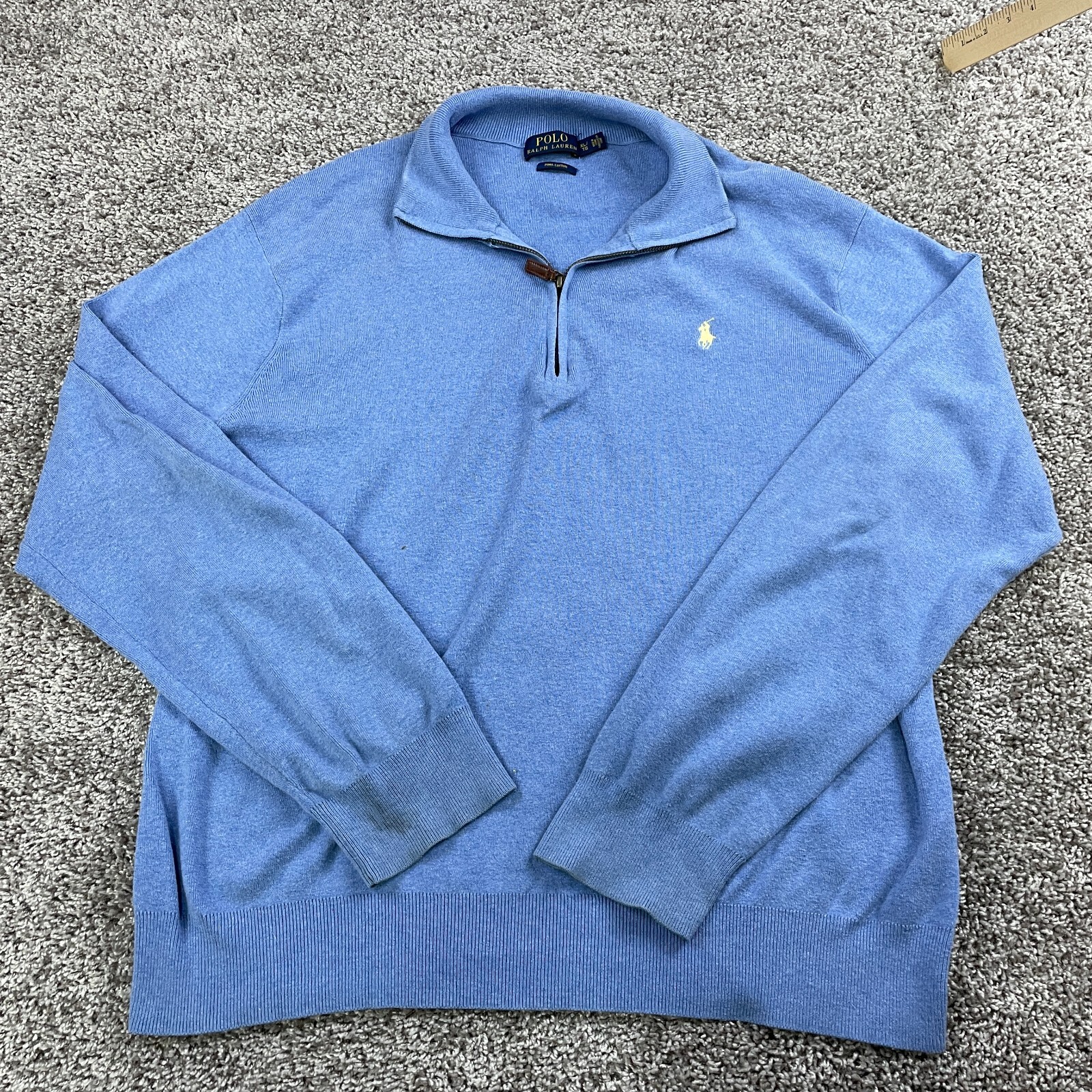 Maglione polo Ralph Lauren adulto extra large felpa pony blu uomo A49
