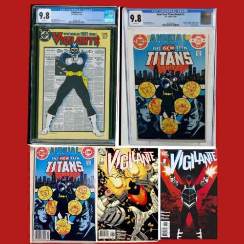 VIGILANTE #1, NEW TEEN TITAN Annual #2 CGC 9.8, NTTA #2 NS, Vigilantes 1 Signed - Picture 1 of 12