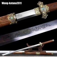 Chinese Tang Dynasty Dao 唐刀 Katakirihadukuri Rosewood Shirasaya Functional Sword