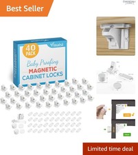 Peace of Mind with 40 Invisible Magnetic Locks for Child Safety - Easy Install