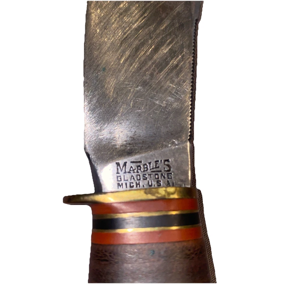 CUCHILLO GLADSTONE CANICAS ANTIGUO 1916 CON FUNDA DE CUERO Foto 2 de 4