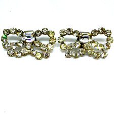 Vintage Rhinestone Bow Shoe Clips Dressy