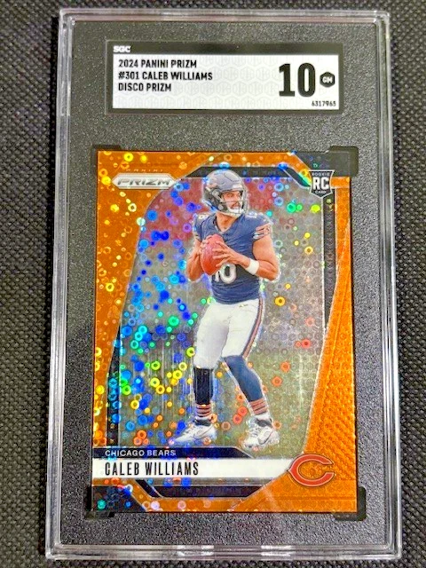 2024 PANINI PRIZM #301 CALEB WILLIAMS SGC 10 2 ORANGE DISCO Rookie RC Bears - Image 3 of 4